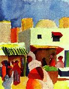 August Macke Markt in Algier oil